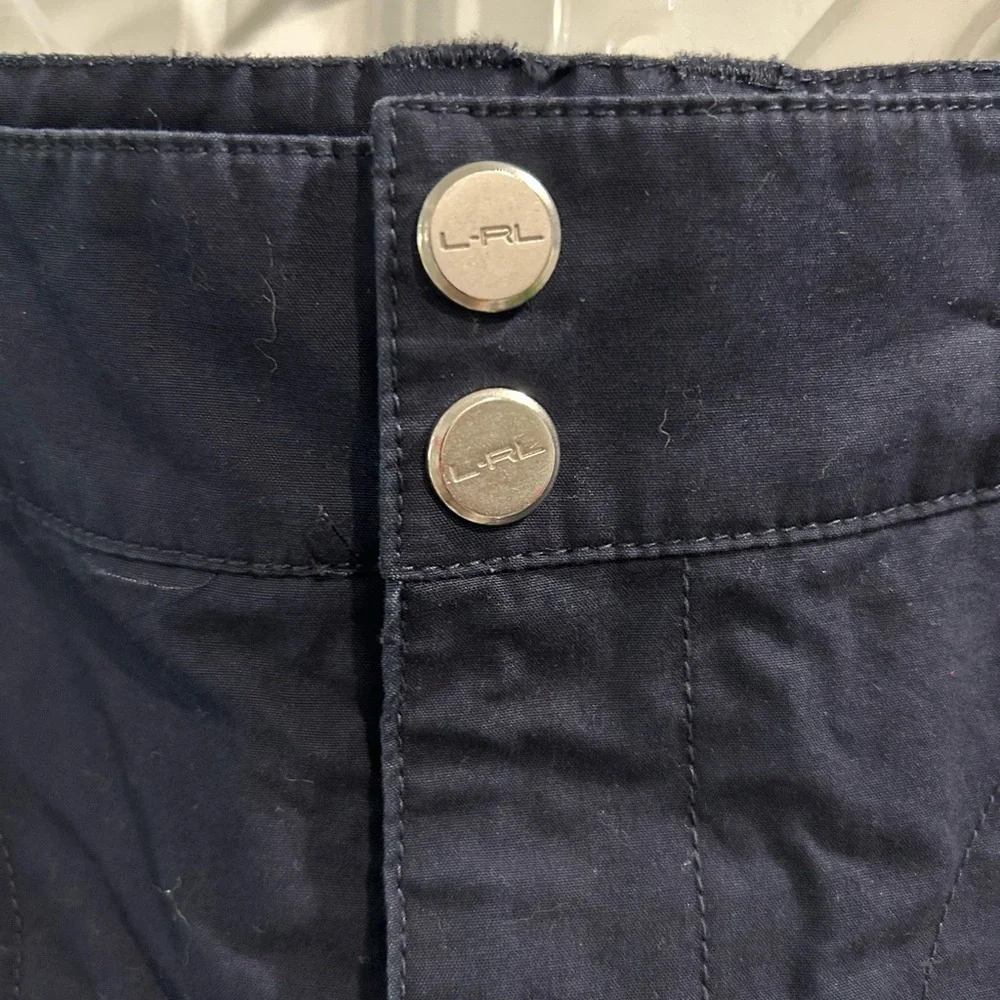 Lauren Ralph Lauren Cropped Navy Cargo Pants Size 12 P Nautical Preppy Mature